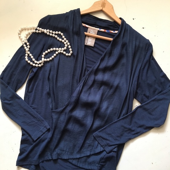 dolan Tops - Dolan Left Coast | Navy Blue V-Neck Crossover Top